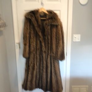 Diane Von Furstenberg vintage full length beaver coat EC size M